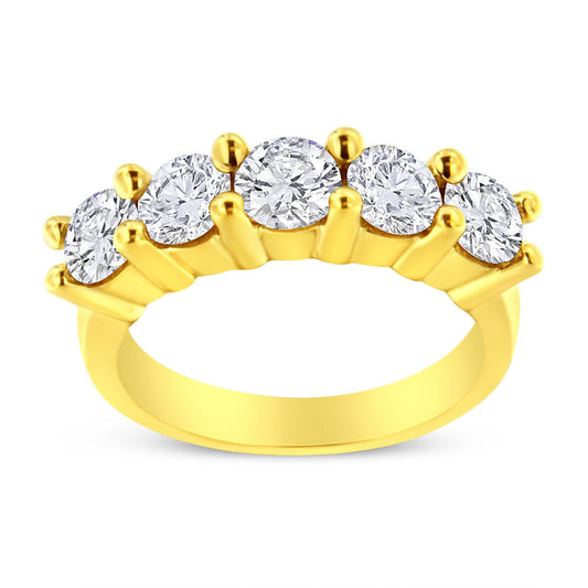 14K Yellow Gold Plated .925 Sterling Silver 2.0 Cttw Shared Prong Set