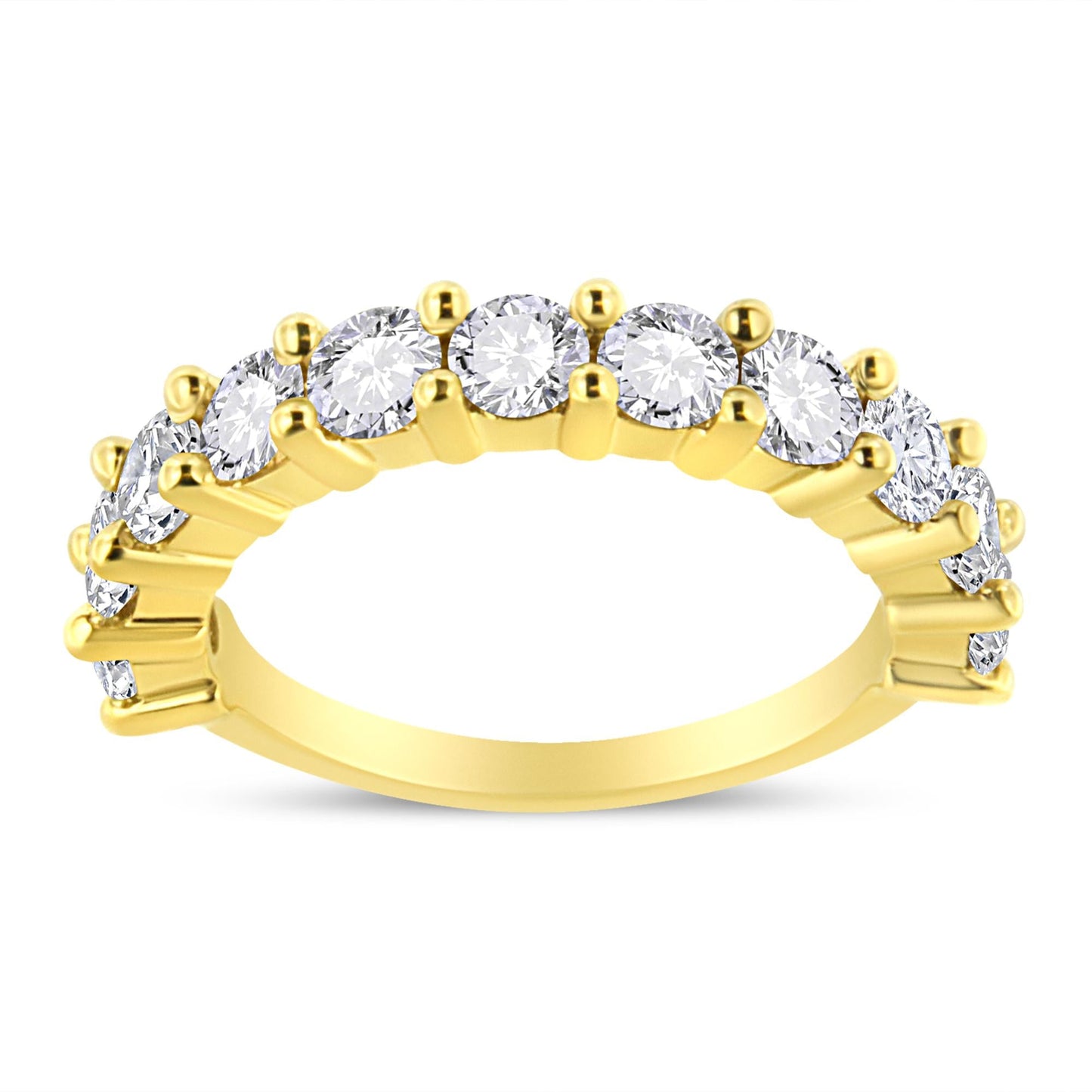 14K Yellow Gold Plated .925 Sterling Silver 2.00 Cttw Shared Prong Set