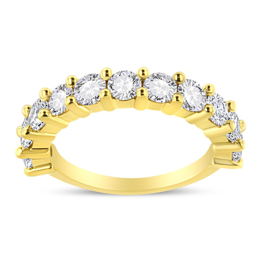 14K Yellow Gold Plated .925 Sterling Silver 2.00 Cttw Shared Prong Set