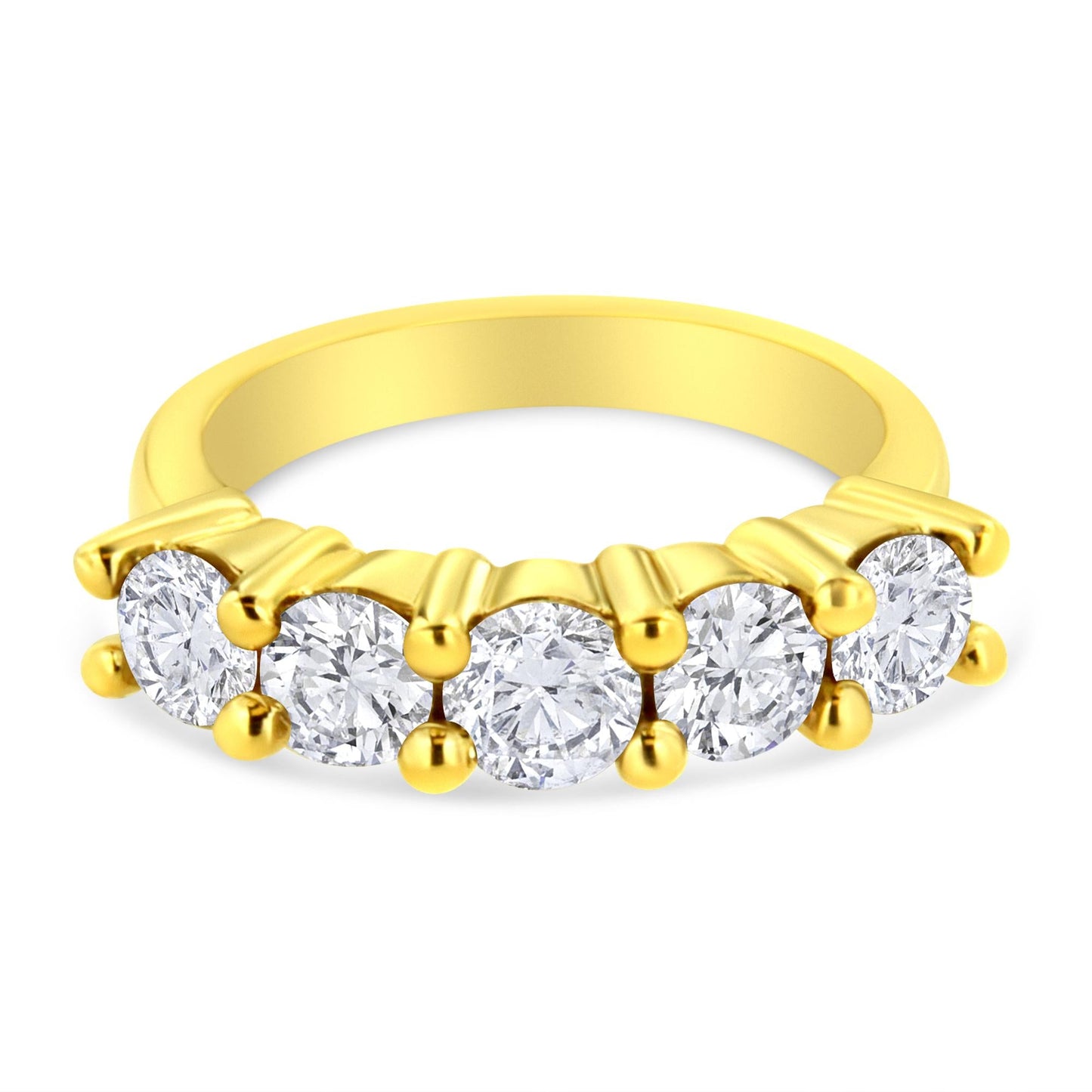 14K Yellow Gold Plated .925 Sterling Silver 2.0 Cttw Shared Prong Set