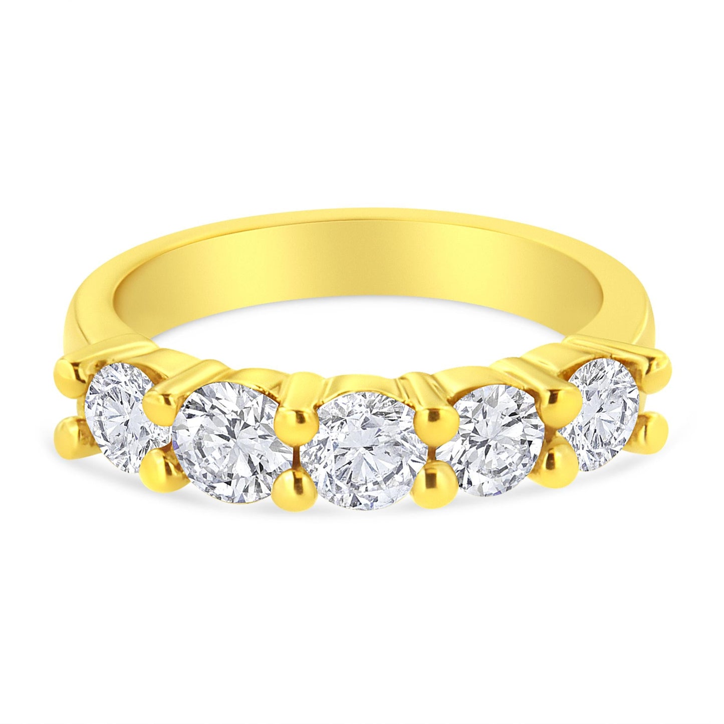 14K Yellow Gold Plated .925 Sterling Silver 1 1/2 Cttw Shared Prong