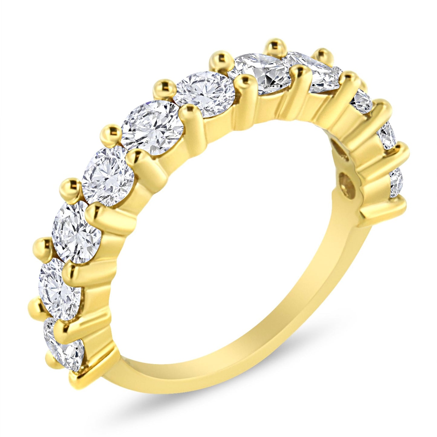 14K Yellow Gold Plated .925 Sterling Silver 2.00 Cttw Shared Prong Set