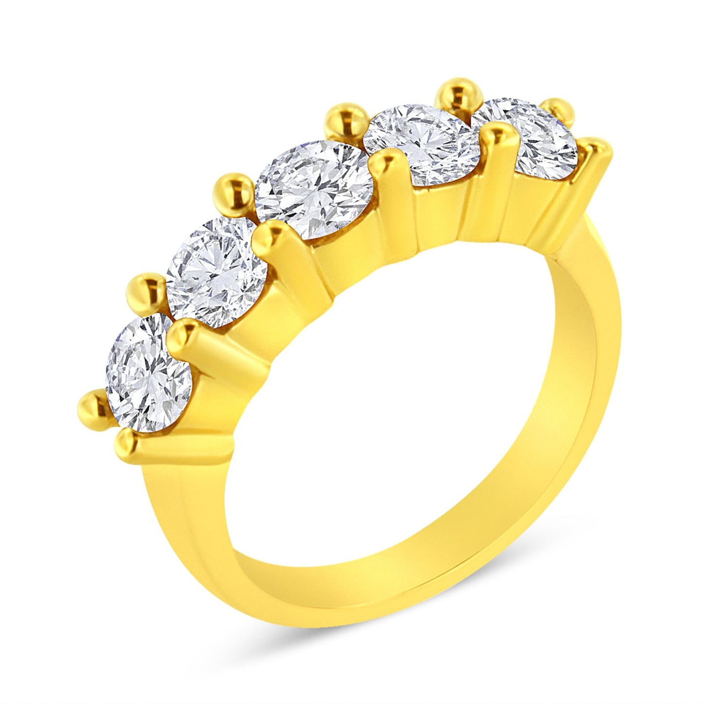14K Yellow Gold Plated .925 Sterling Silver 2.0 Cttw Shared Prong Set