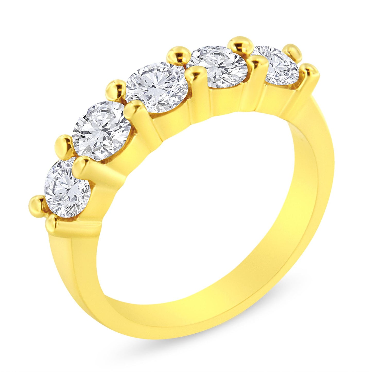 14K Yellow Gold Plated .925 Sterling Silver 1 1/2 Cttw Shared Prong