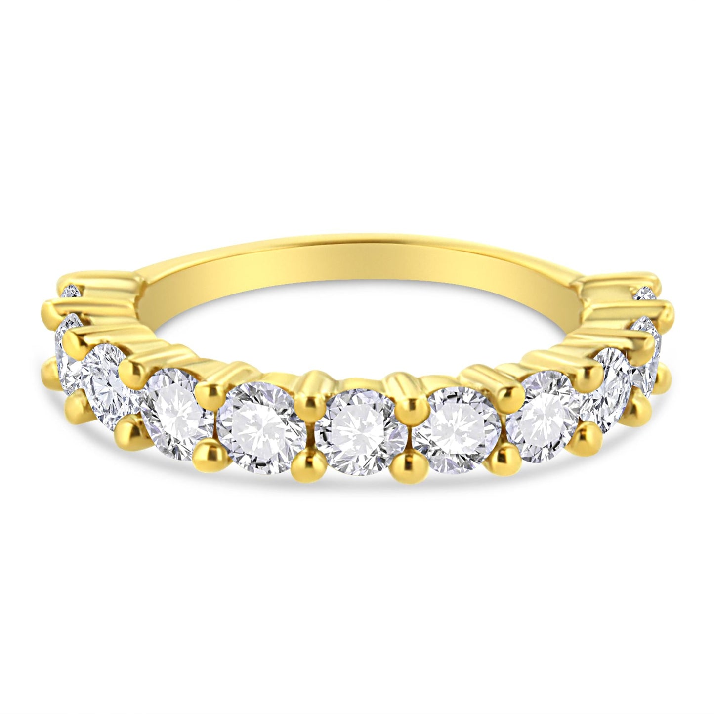 14K Yellow Gold Plated .925 Sterling Silver 2.00 Cttw Shared Prong Set