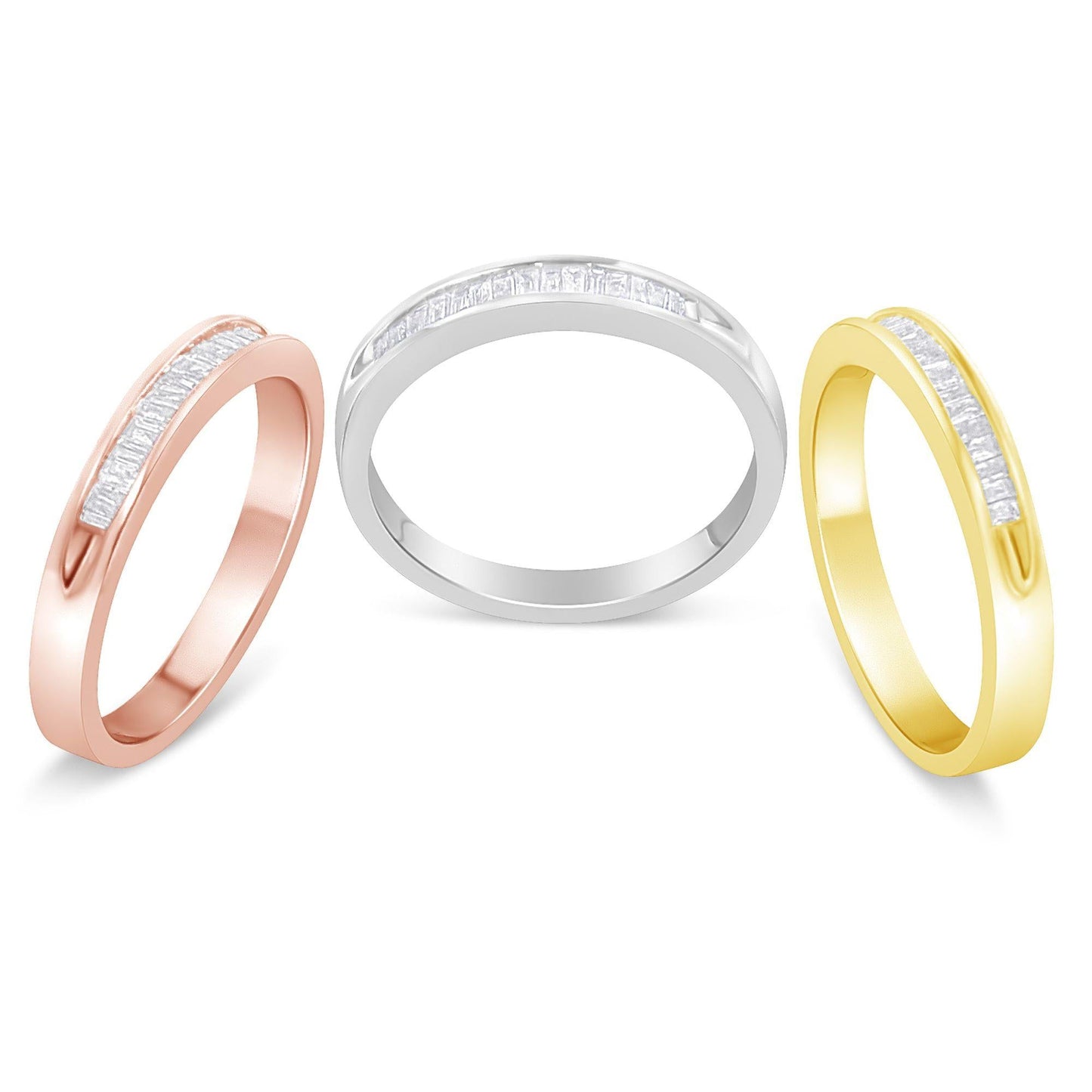 10K Yellow, White and Rose Gold over .925 Sterling Silver 5/8 Cttw