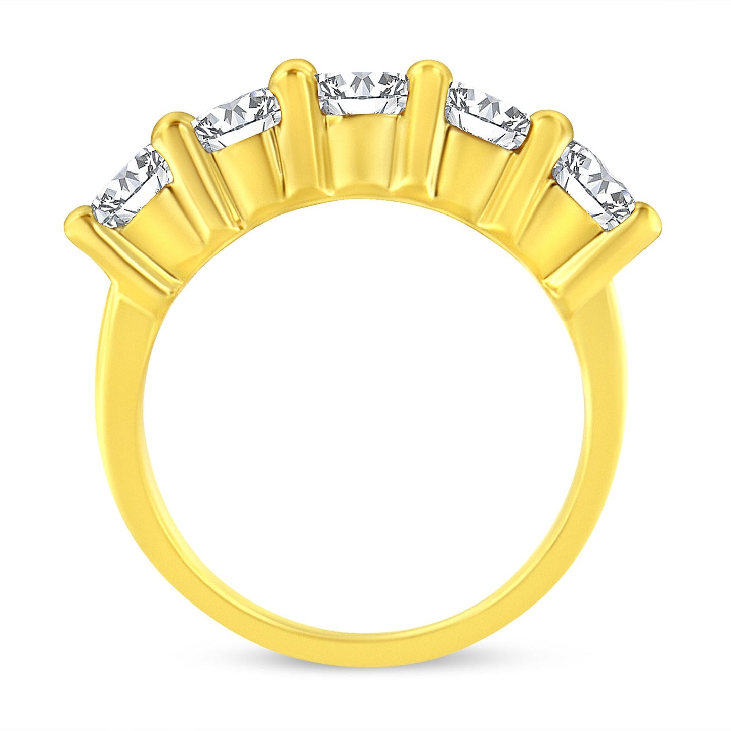 14K Yellow Gold Plated .925 Sterling Silver 2.0 Cttw Shared Prong Set