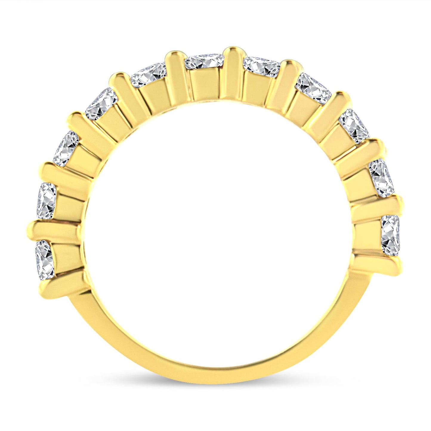 14K Yellow Gold Plated .925 Sterling Silver 2.00 Cttw Shared Prong Set