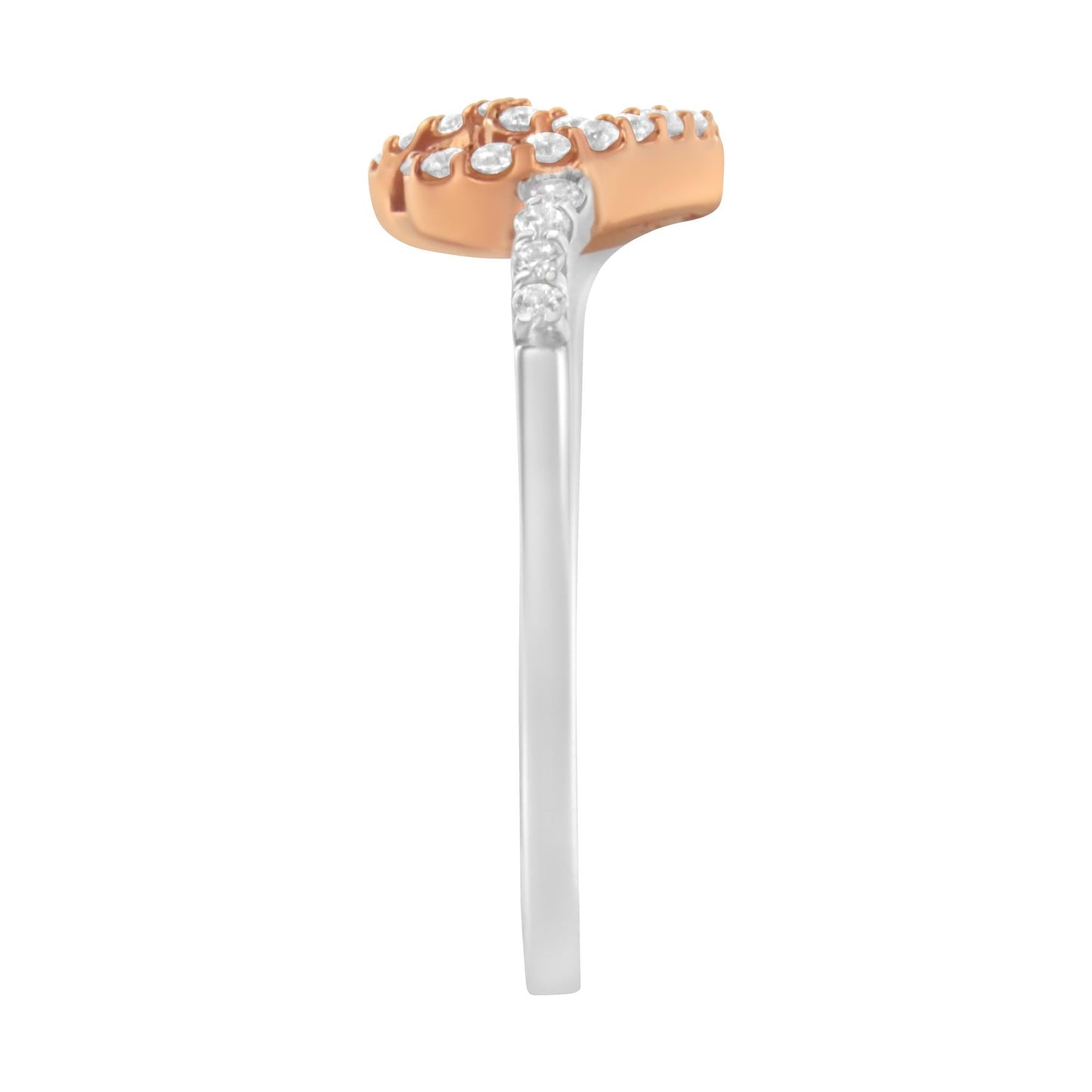 10K Two Toned Gold Diamond Heart Cocktail Ring (1/5 Cttw, H-I Color,