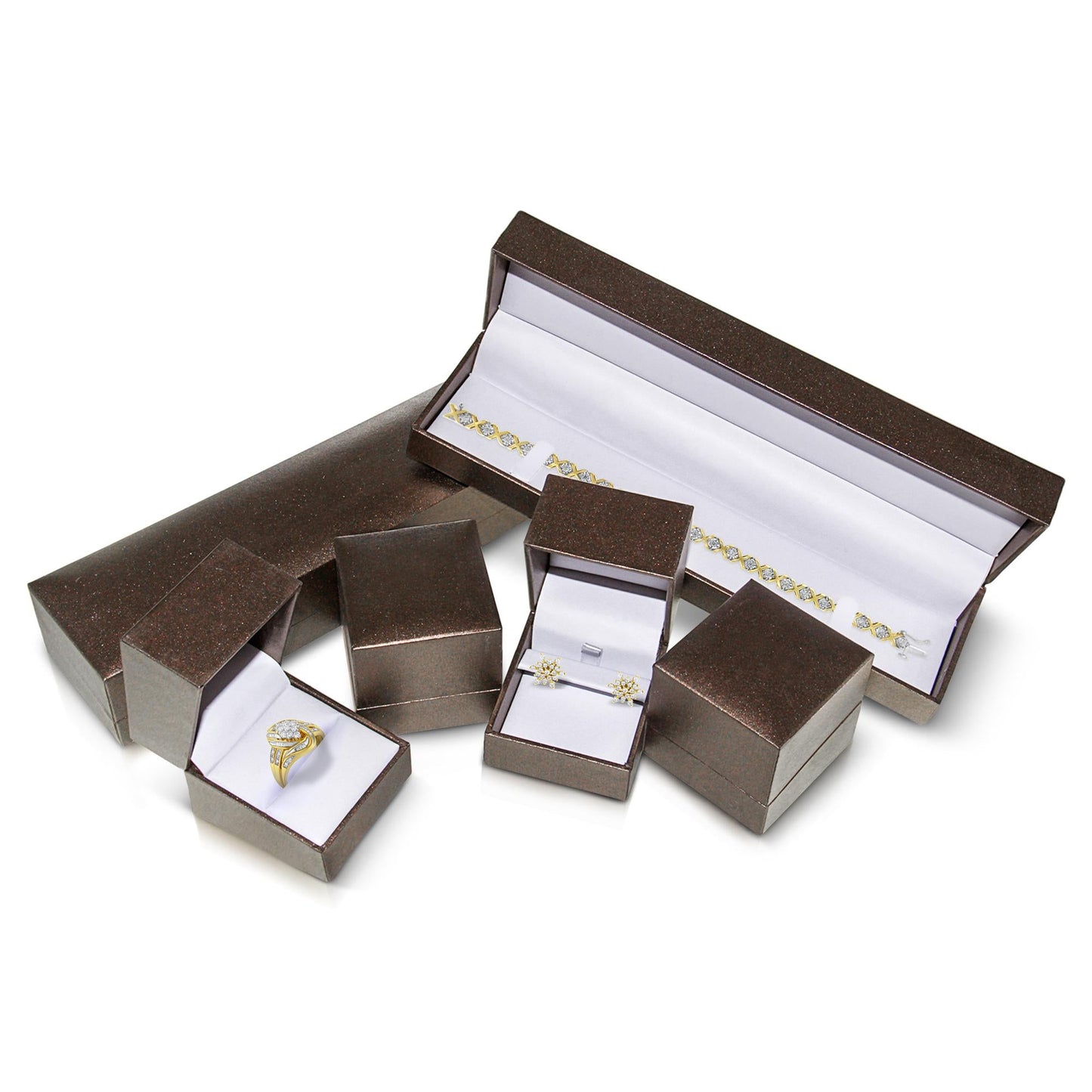 10K Rose Gold 1/3 Cttw Invisible Set Princess Cut Diamond Composite