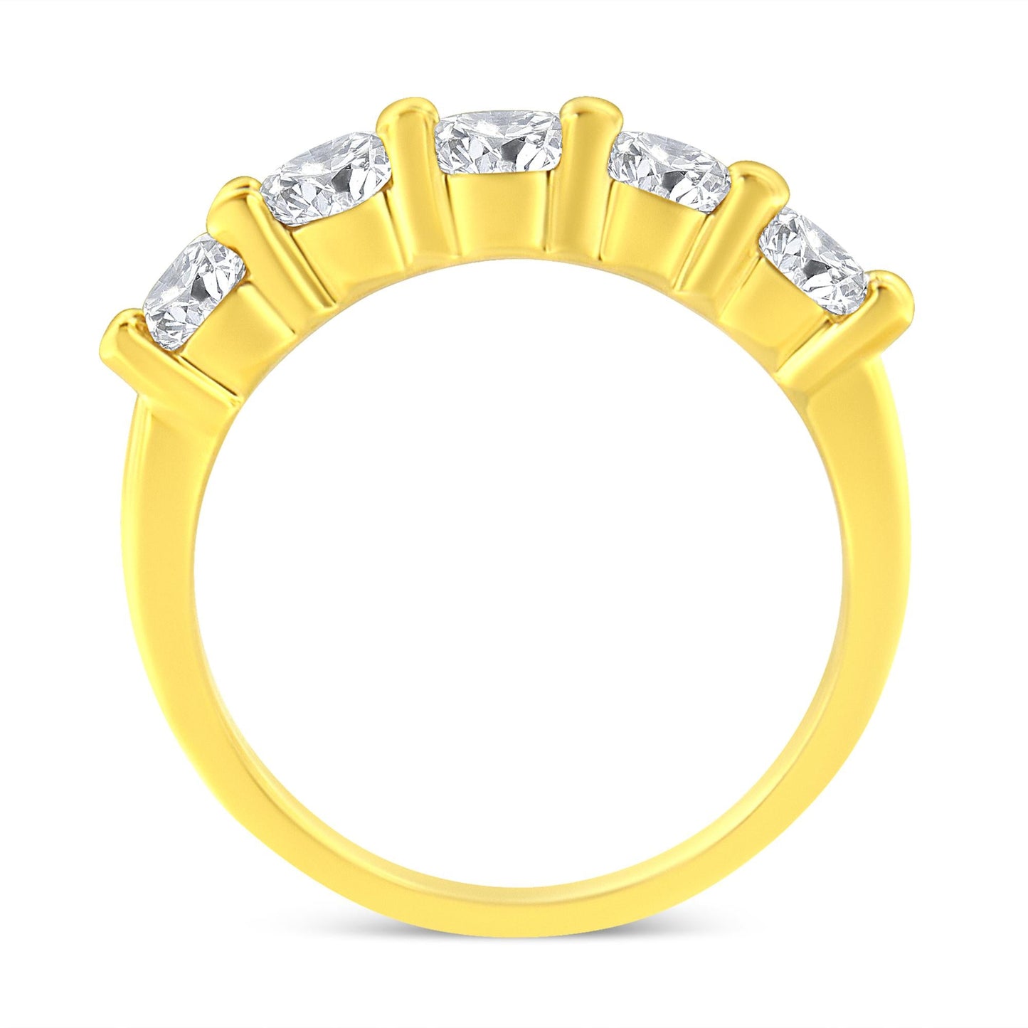 14K Yellow Gold Plated .925 Sterling Silver 1 1/2 Cttw Shared Prong