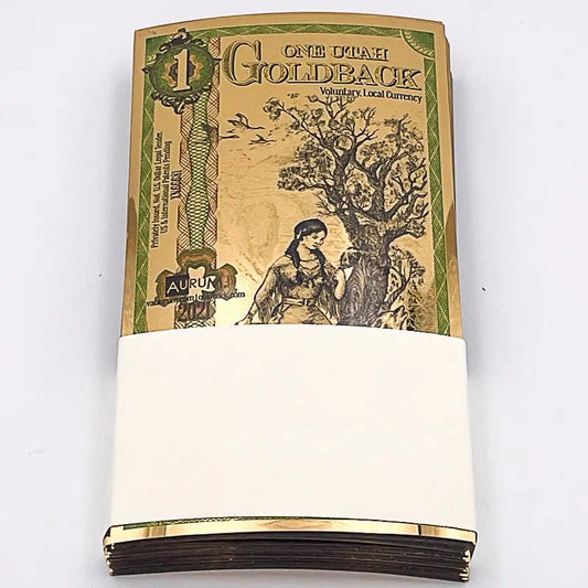 UTAH Goldback 1 Note Aurum (100 Pack) - 24k Gold Bills Random Year
